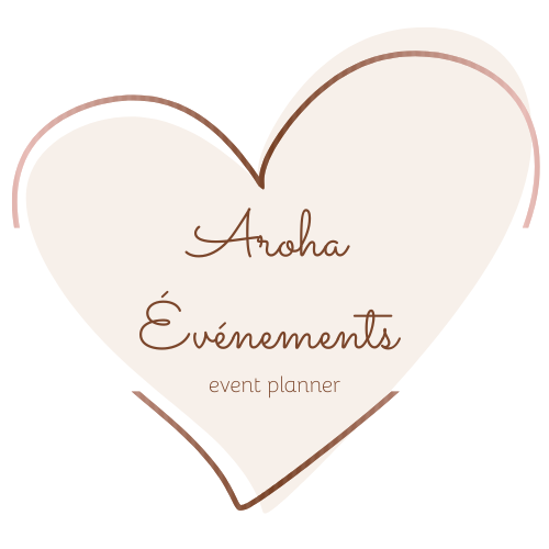 Aroha Événements – Wedding planner en Polynésie française Logo de Aroha Événements, agence de wedding planning spécialisée dans les mariages sur mesure et destination weddings en Polynésie française.